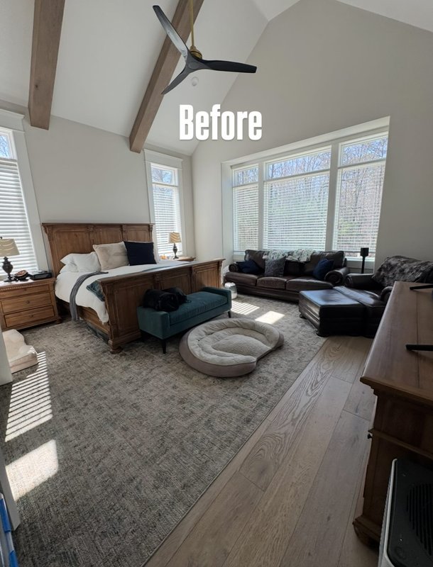 A Raleigh home bedroom before staging