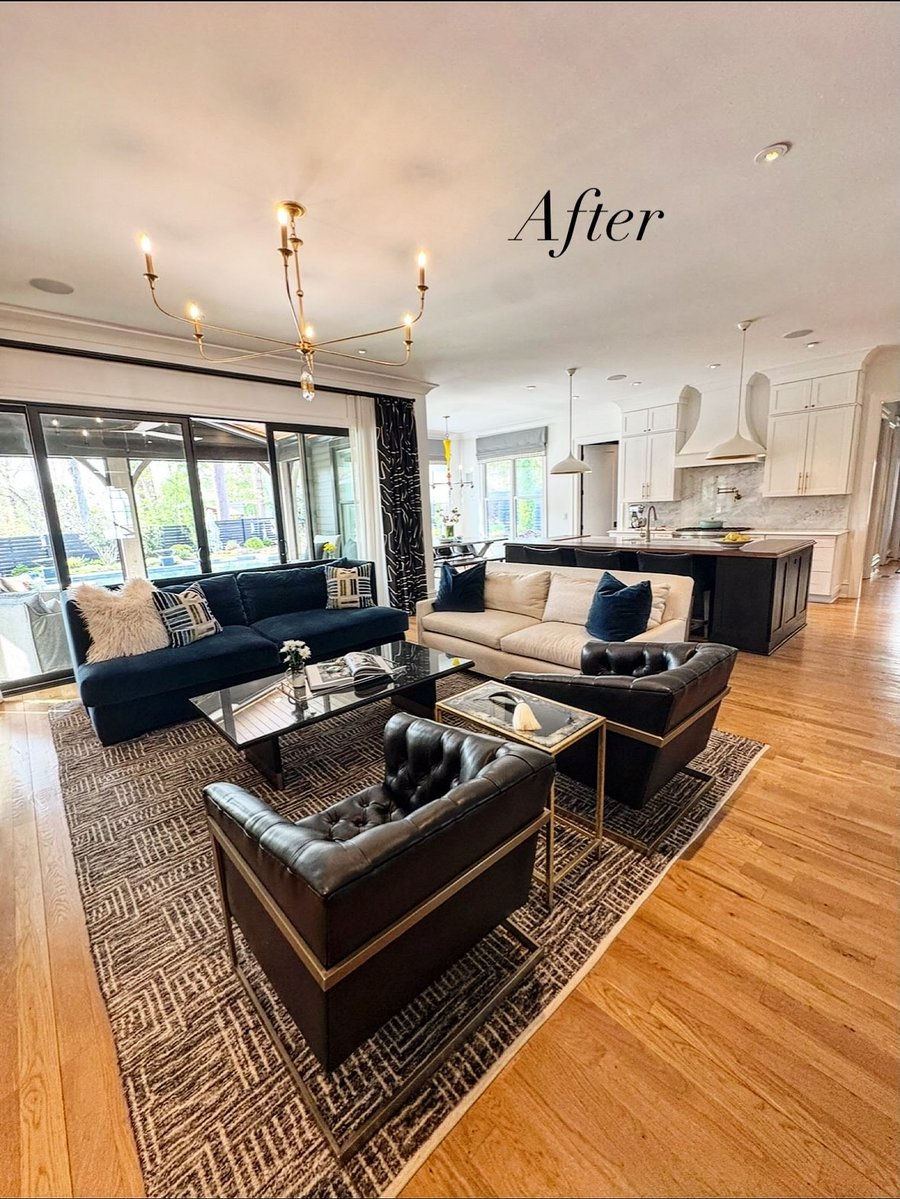 A living room, after staging