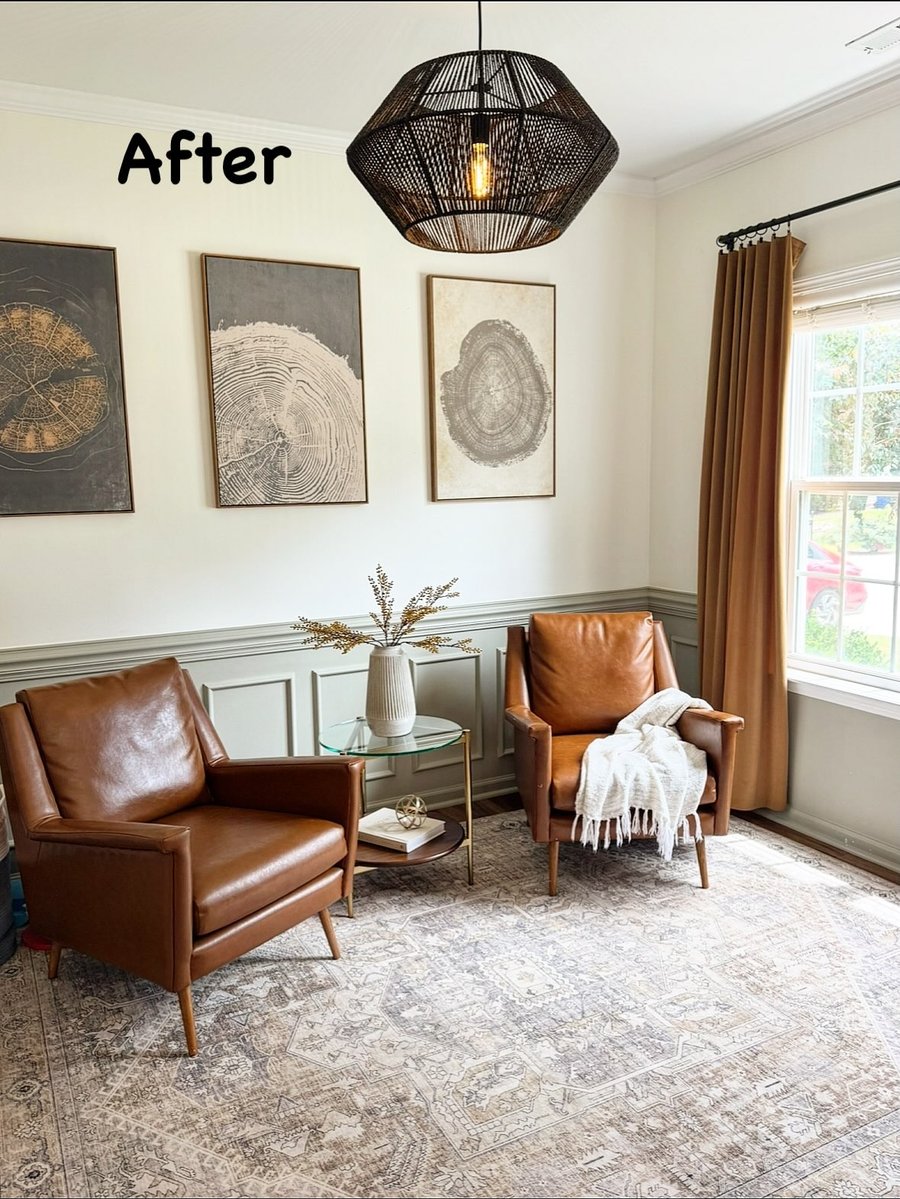 A playroom turned sitting room, after staging